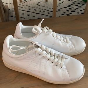 Anine Bing white leather tennis shoes